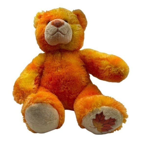 Build-A-Bear Autumn Fall Maple Leaf 16" Plush Sparkly Orange and Yellow - Picture 3 of 8